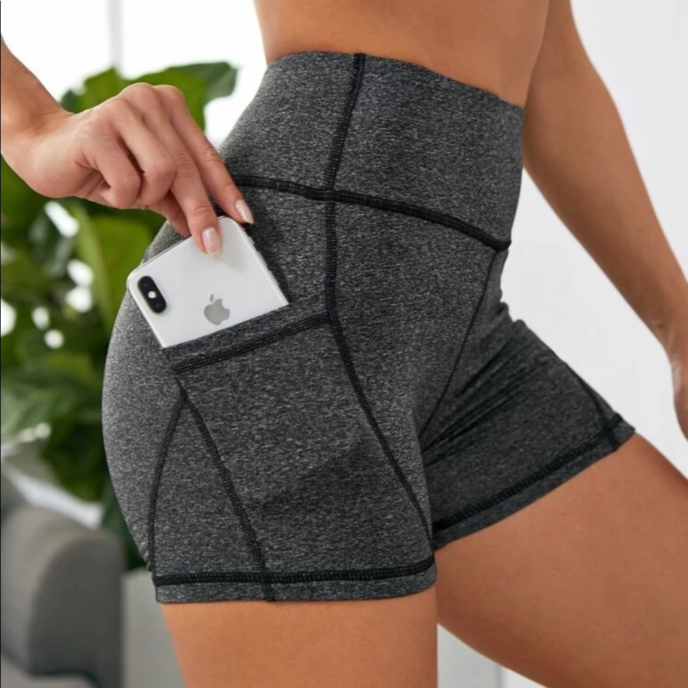 Grey Workout shorts with pockets